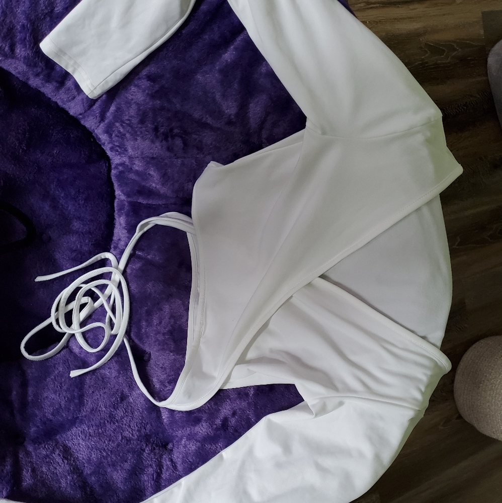 Long sleeve wrap crop top